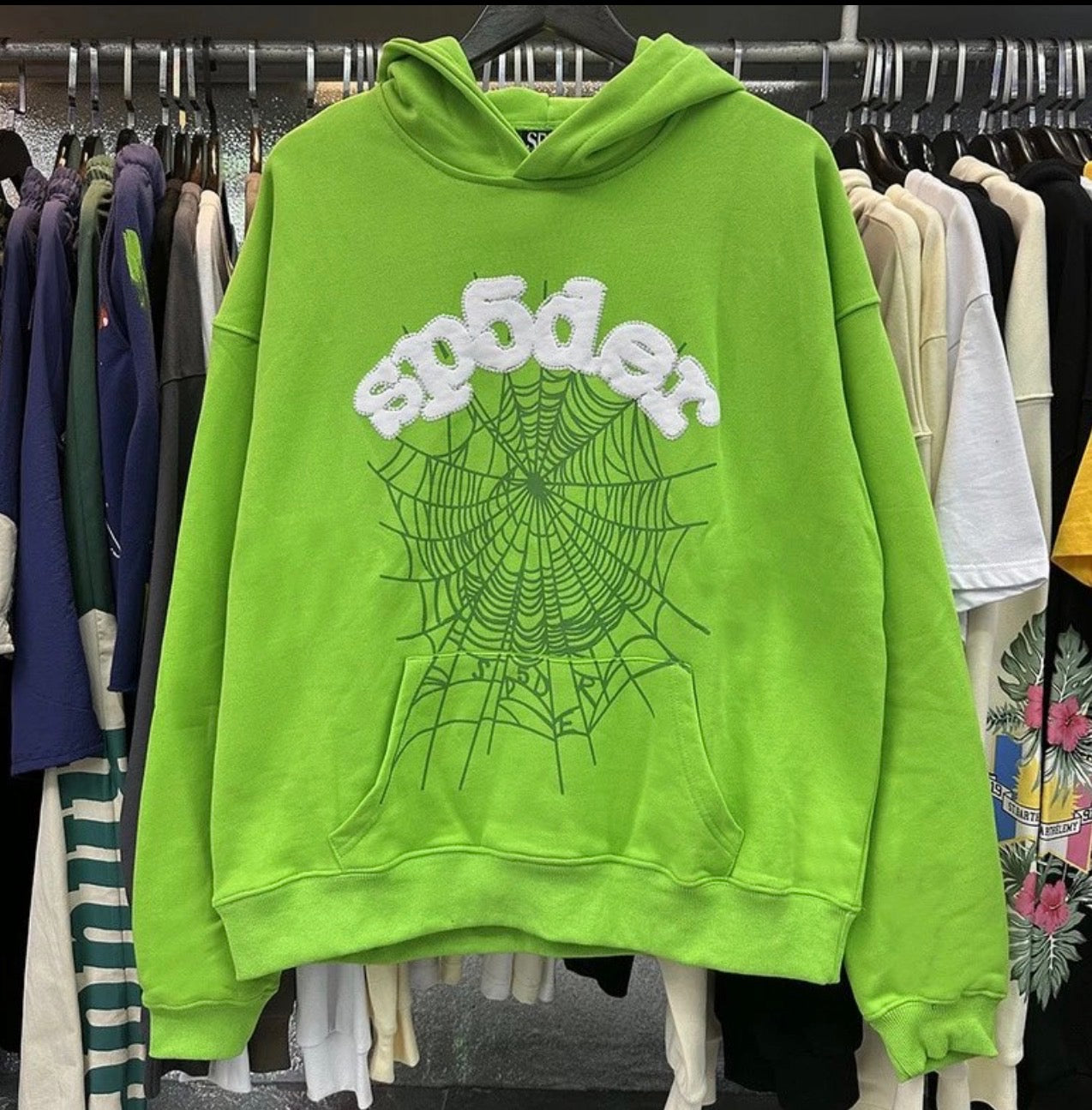 Green SP5DER Hoodie