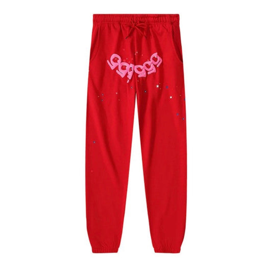 Red SP5DER Joggers